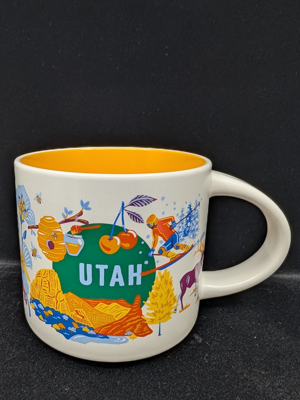 Starbucks Utah Ceramic Mug W/Yellow Interior, Starbucks Discovery Series 2024